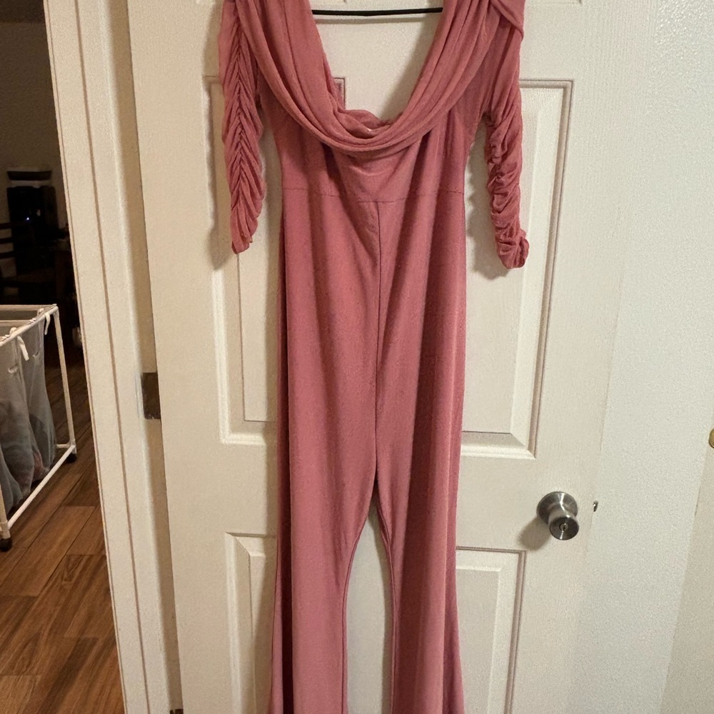 Blush Pink Maternity Jumpsuit Size 10 or L